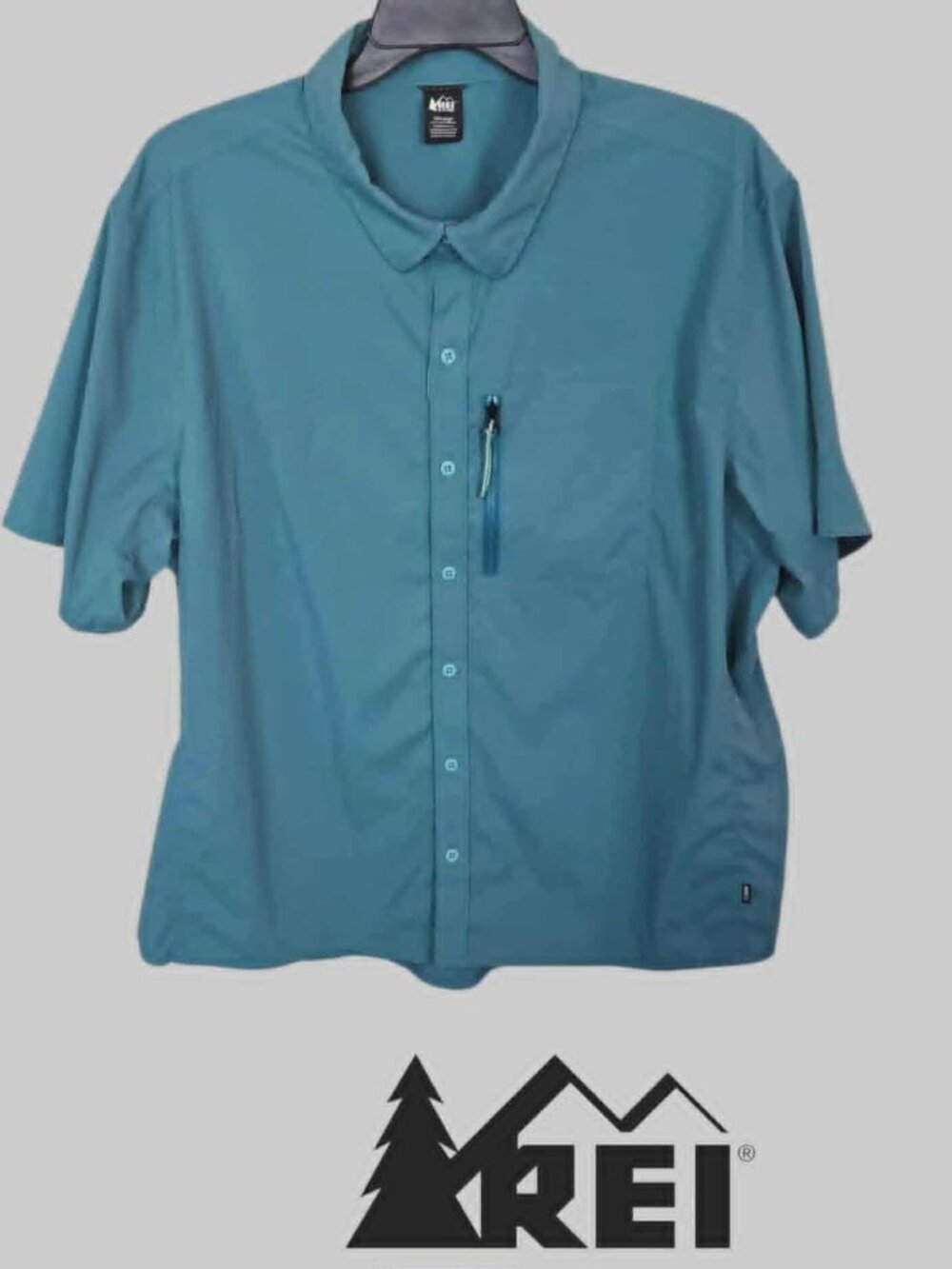 REI Co Op Trailmade Teal Hiking Outdoor UPF Performance Shirt Mens XXL